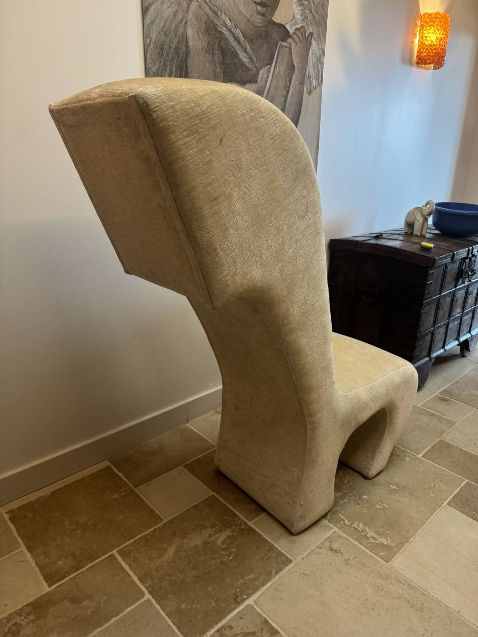 Designer armchair, "Djinn" chaise longue style by Olivier Mourgue