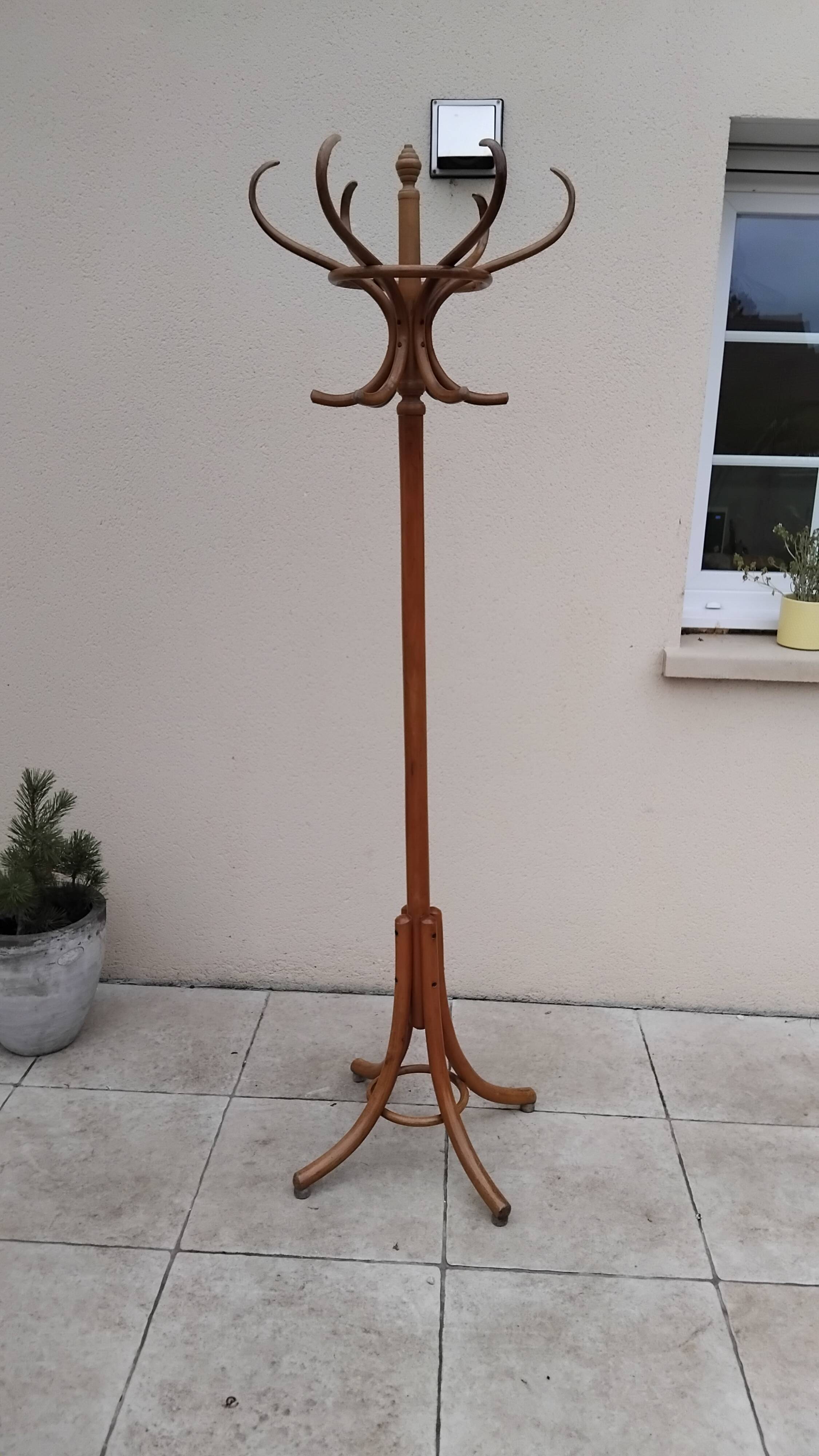 Antique parrot coat rack signed THONET