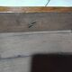 Small vintage brutalist solid oak jam cupboard with wrought iron trim
