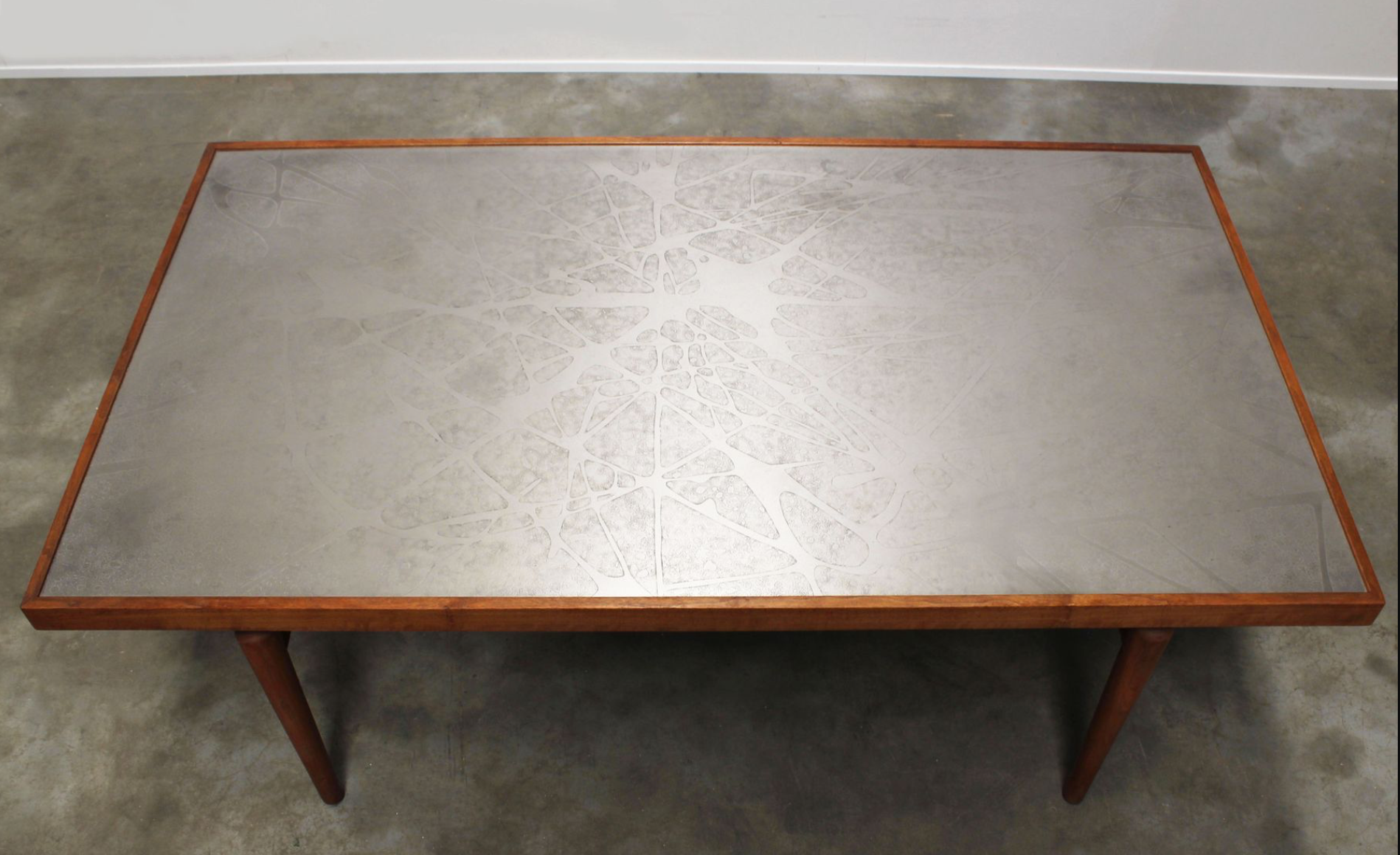 Mid-Century Sculpted Metal Coffee Table by Heinz Lilienthal