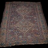 RUG SHIRAZ, 111 x 139 cm, tribes nomads Khamseh, Iran end XIX th century