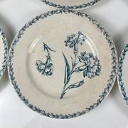 Set of 6 dessert plates model "Carnation", KG Lunéville, ironstone, 19th century.