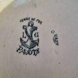 Old iron clay soup tureen manufactured by LG model Pavots