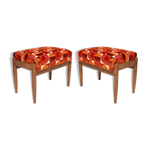 Paire de tabourets vintage - orange