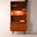 Library with small teak sideboard