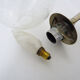 Pair of chrome metal wall sconces and blown glass