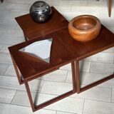 Kai Kristiansen teak built-in tables, 60s design