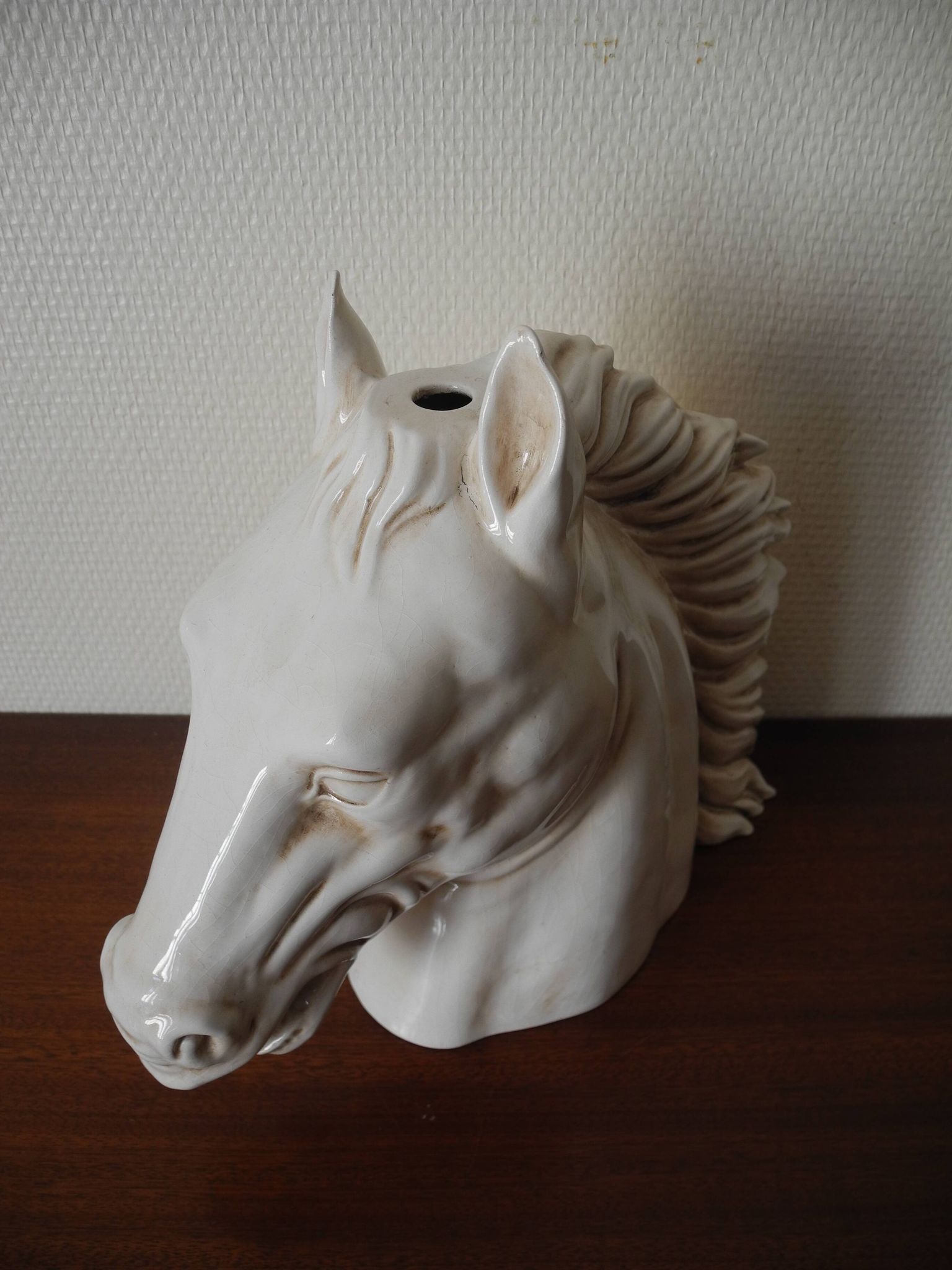 Ceramic horse head lamp base vintage horse lamp base design 70s