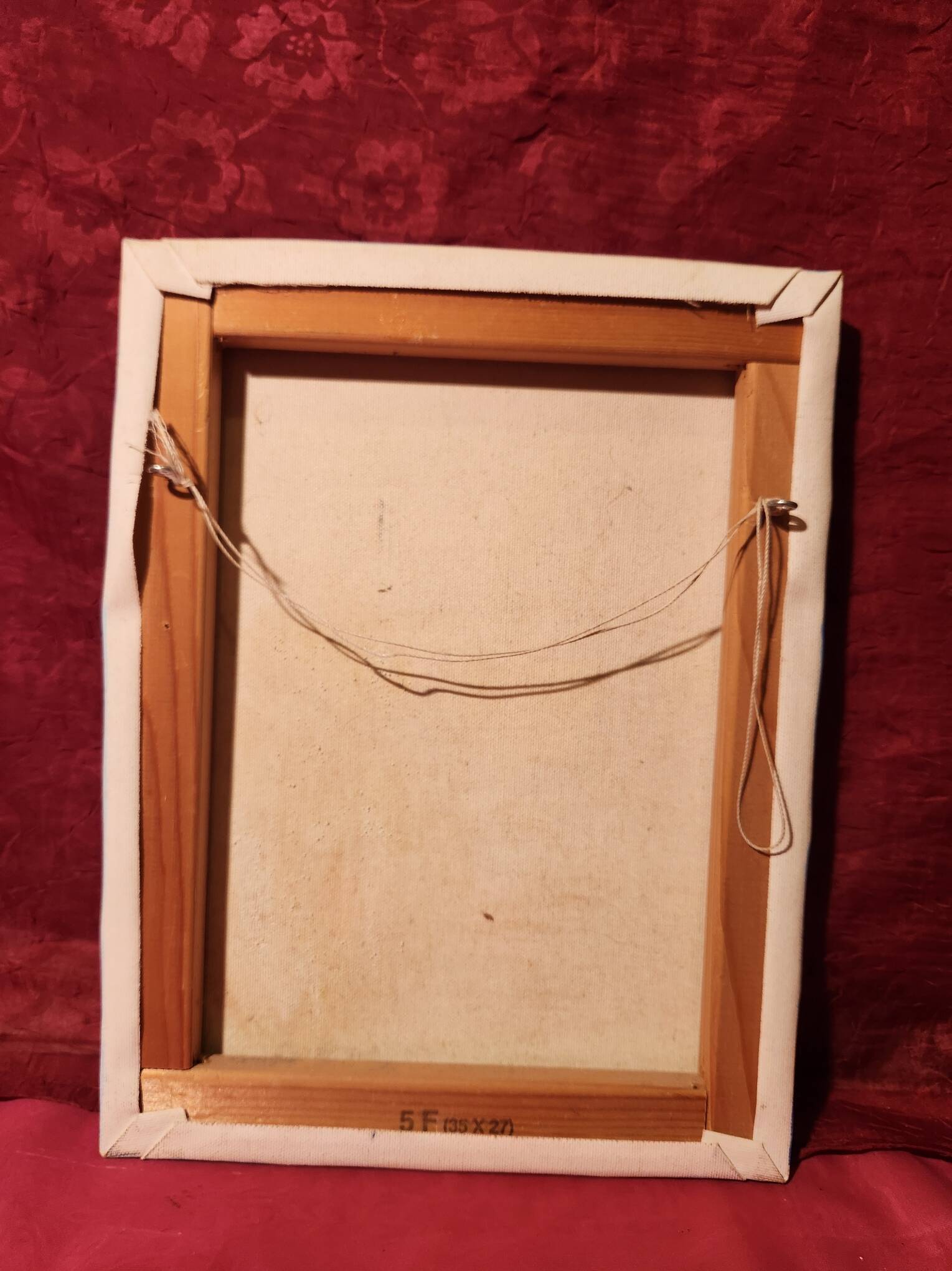 Naive painting Provençal landscape oil on canvas signed