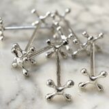 Set of 6 silver metal knife rests in the Letang Remy style