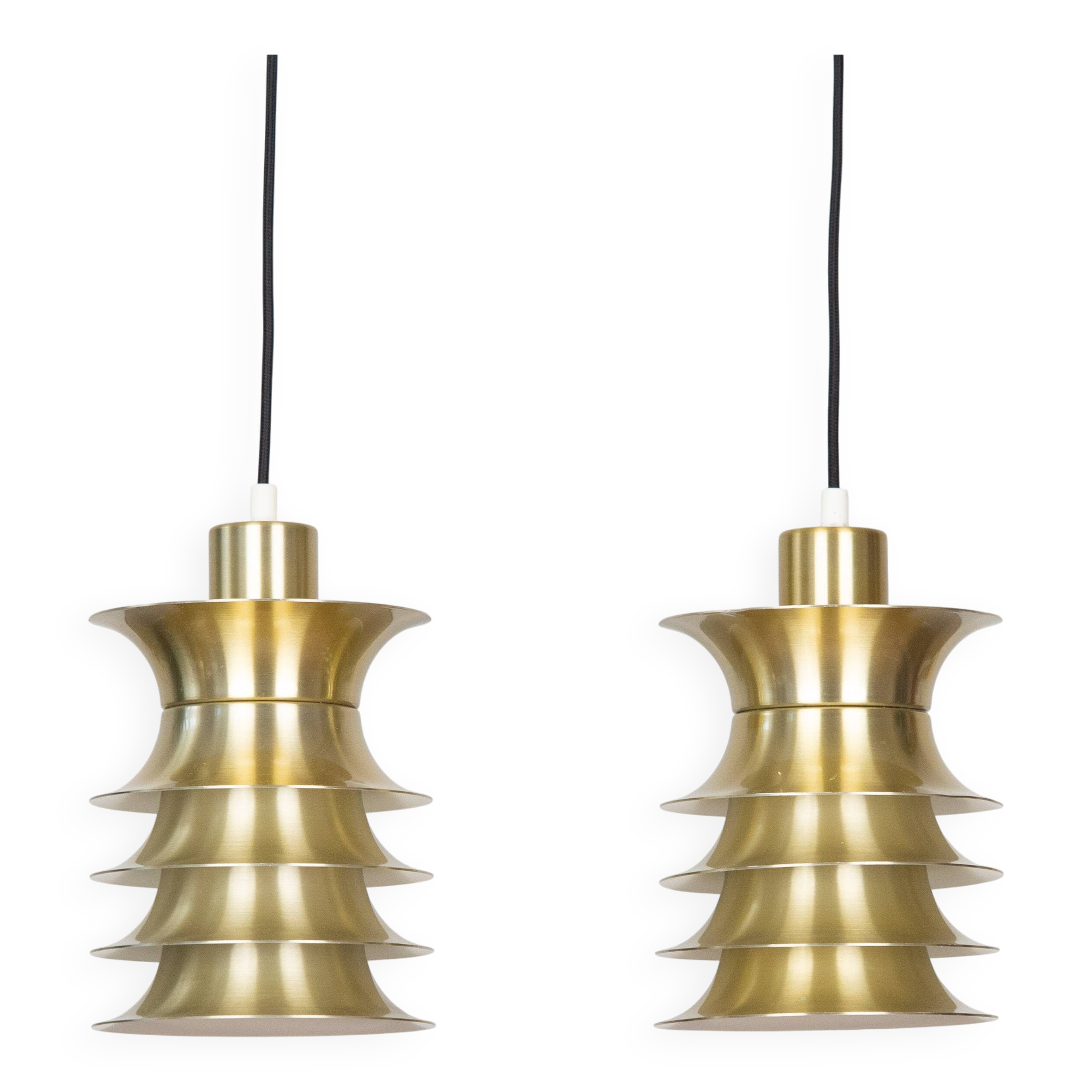 Paire de 2 lampes danoises de l'ère spatiale des années 1970.