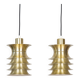 Paire de 2 lampes danoises de l'ère spatiale des années 1970.