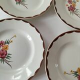6 dessert plates HBCM Montereau model Huguette