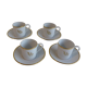 4 tasses à café et soucoupes en porcelaine de Limoges Haviland-modèle Florentine Or