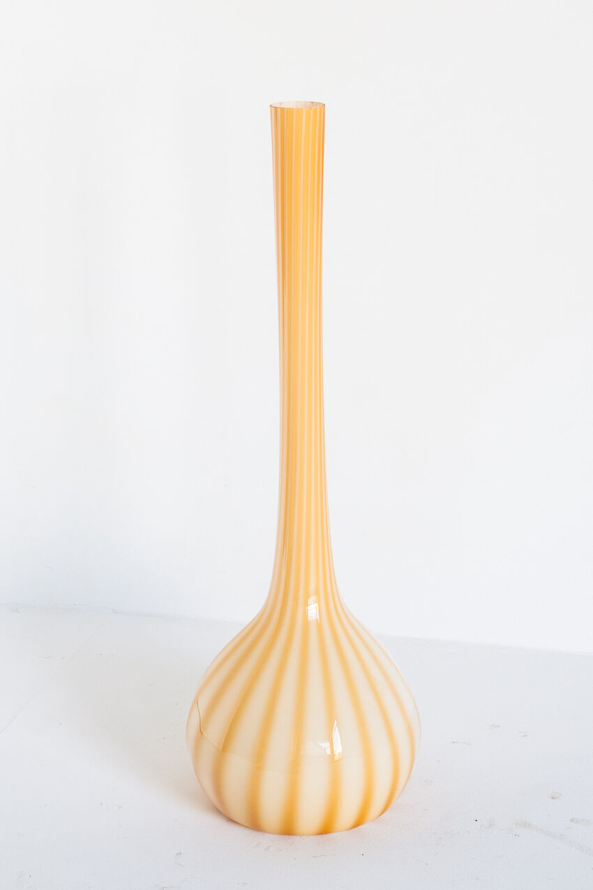 VINTAGE BLOWN GLASS XL vase - France, 1960s
