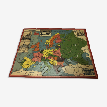 Puzzle ancien en bois « Europe »