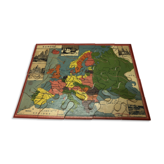Puzzle ancien en bois « Europe »