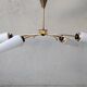Chandelier supension gilded brass and glass years 50-60