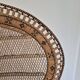 Fauteuil Emmanuelle "Peacock" vintage en rotin