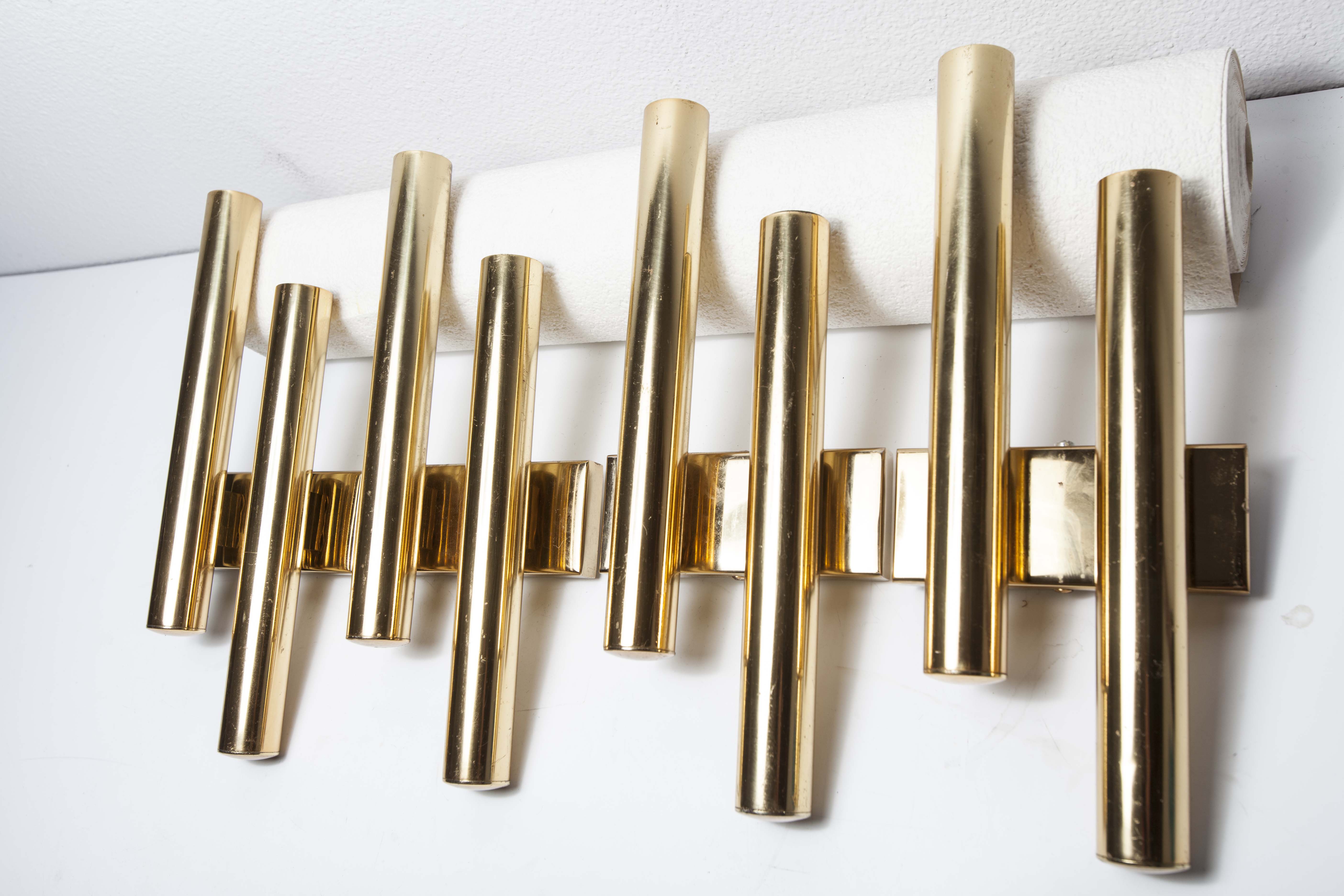 Lot of 4 golden wall lamps