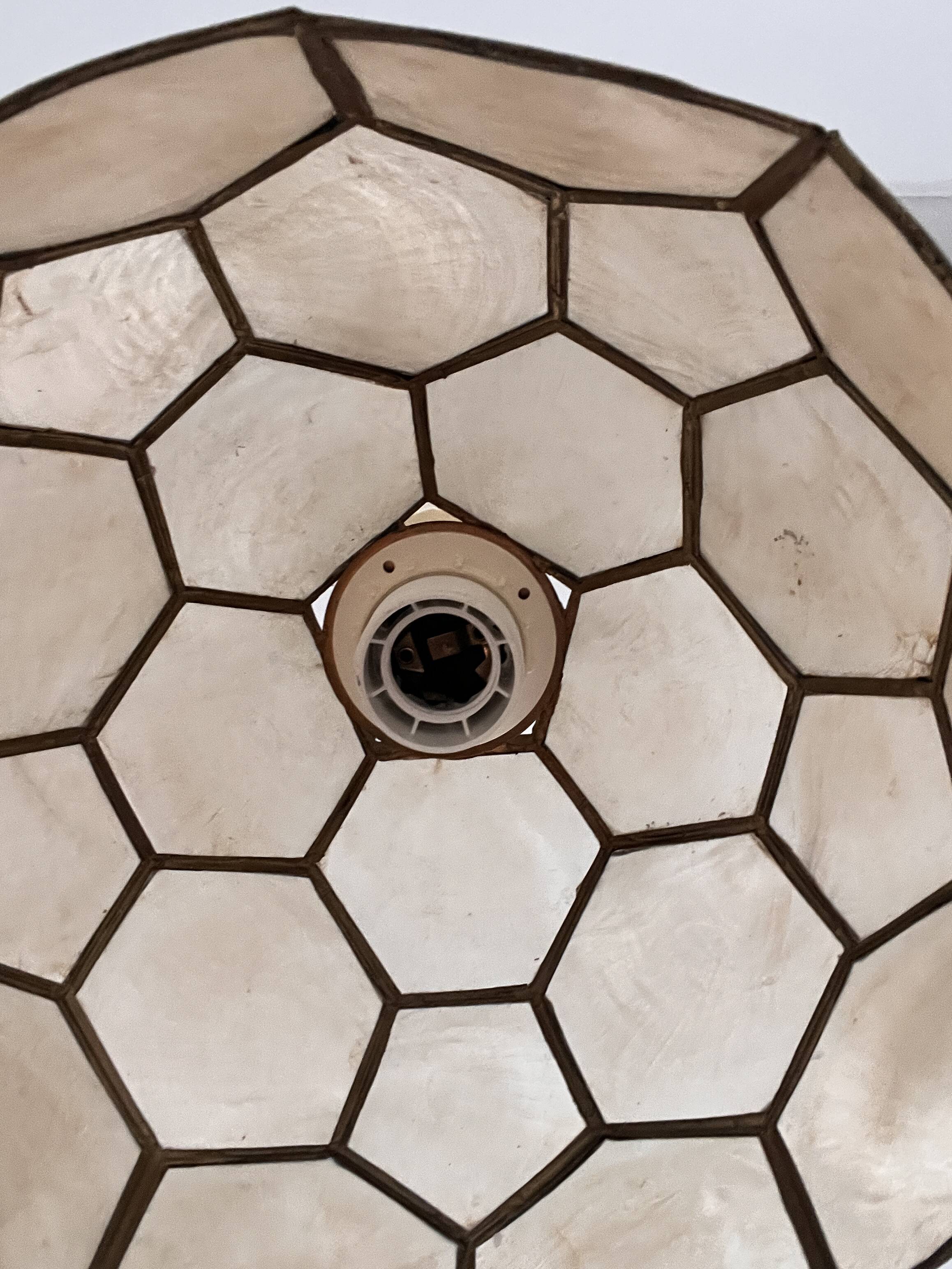 Suspension lampshade mother-of-pearl