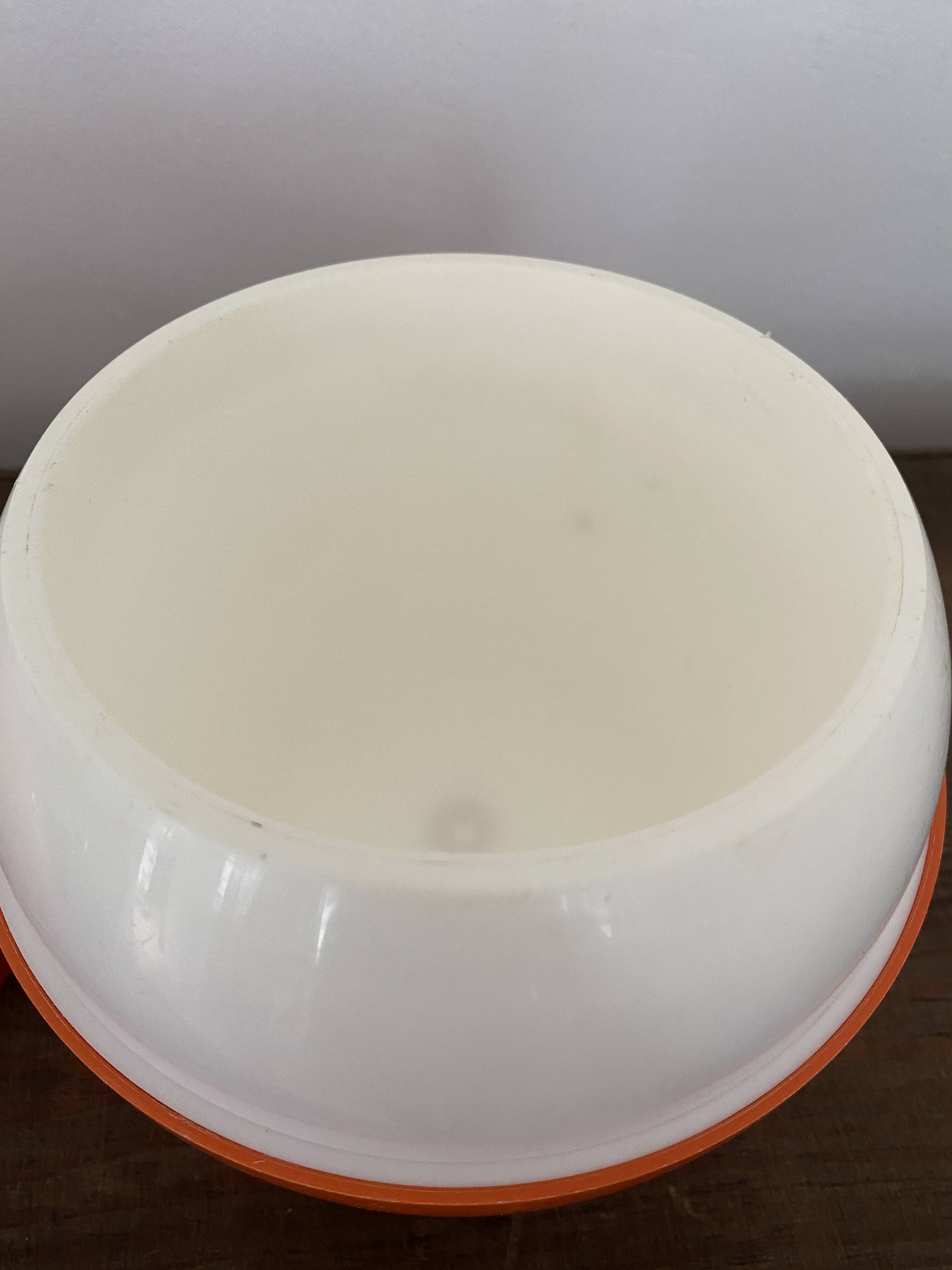 Vintage orange bucket in the shape of a FASYL bowling ball, diameter 18 cm