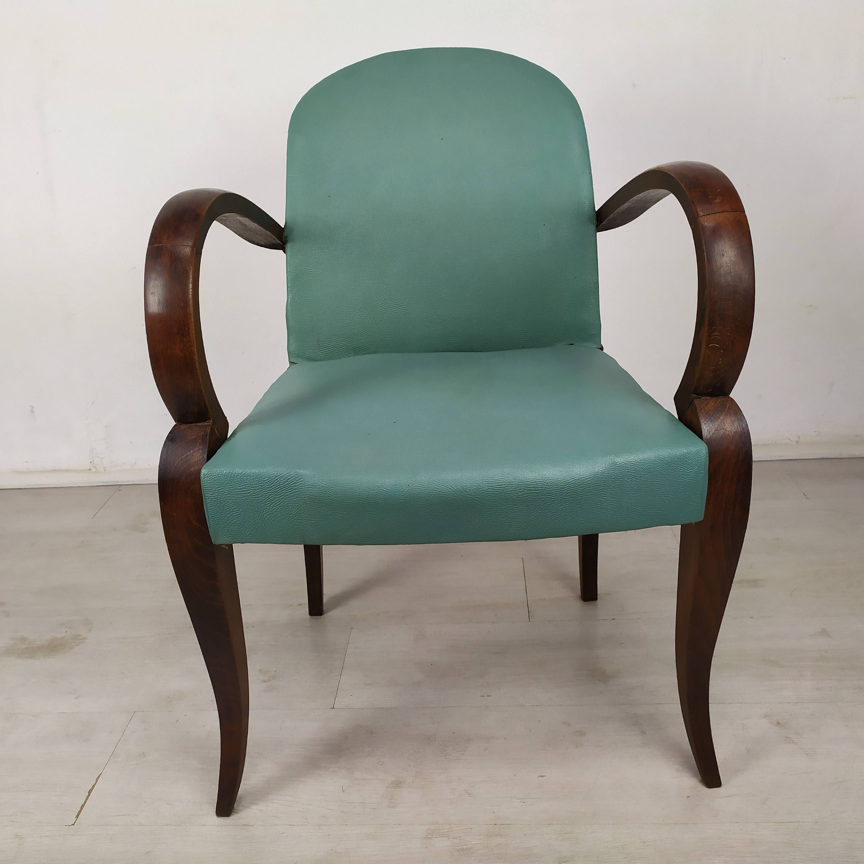 5 art deco bridge armchairs