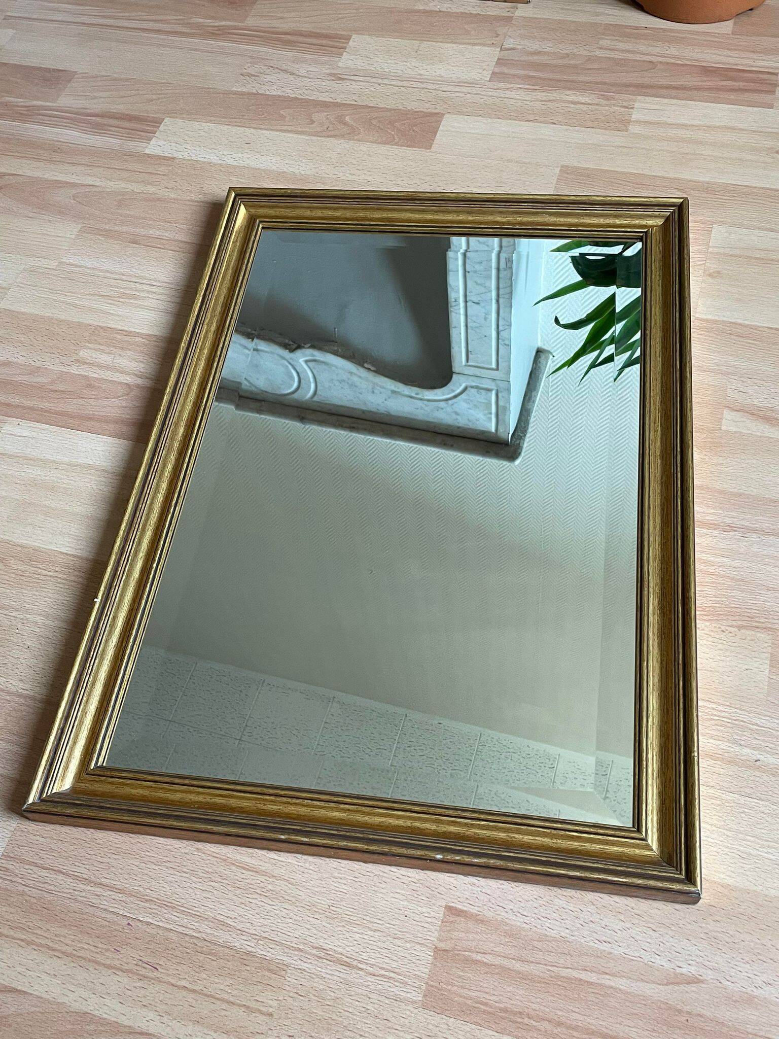 Miroir cadre bois doré