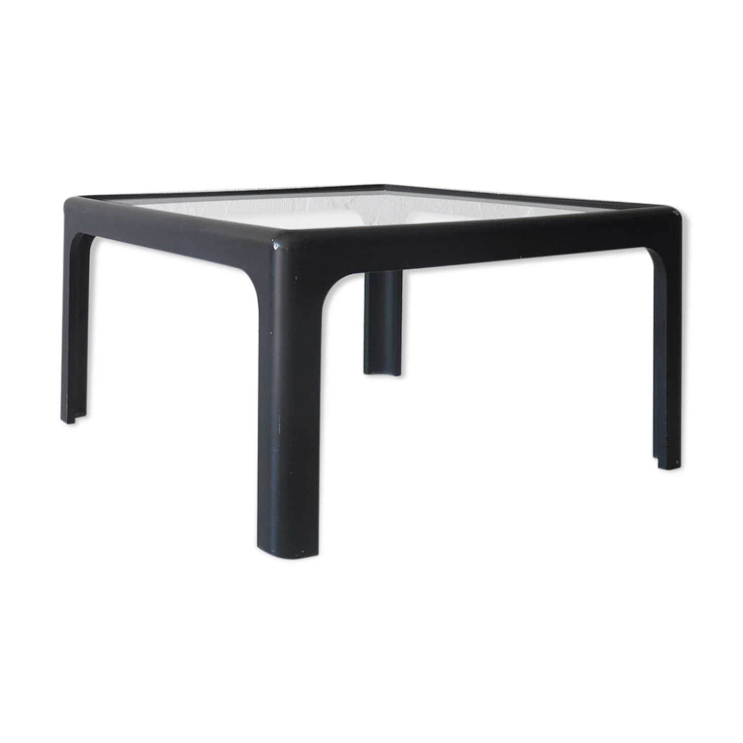 Italian glass top coffee table, 1970s