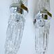 Pair of large vintage chrome glass wall lights