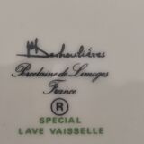 Set of 6 Limoges porcelain dinner plates by Deshoulières