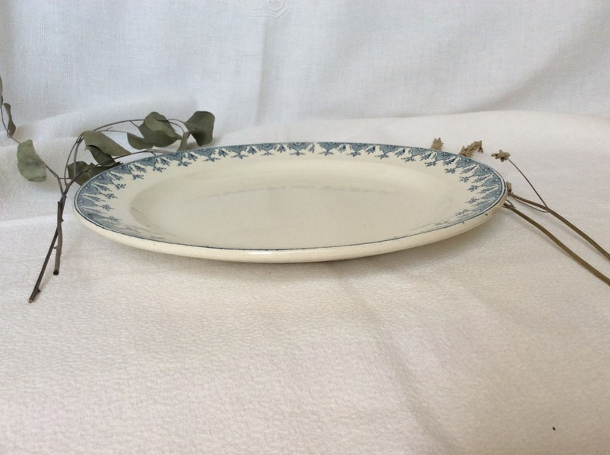 Round dish Terre de Fer navy blue L G model Doullens