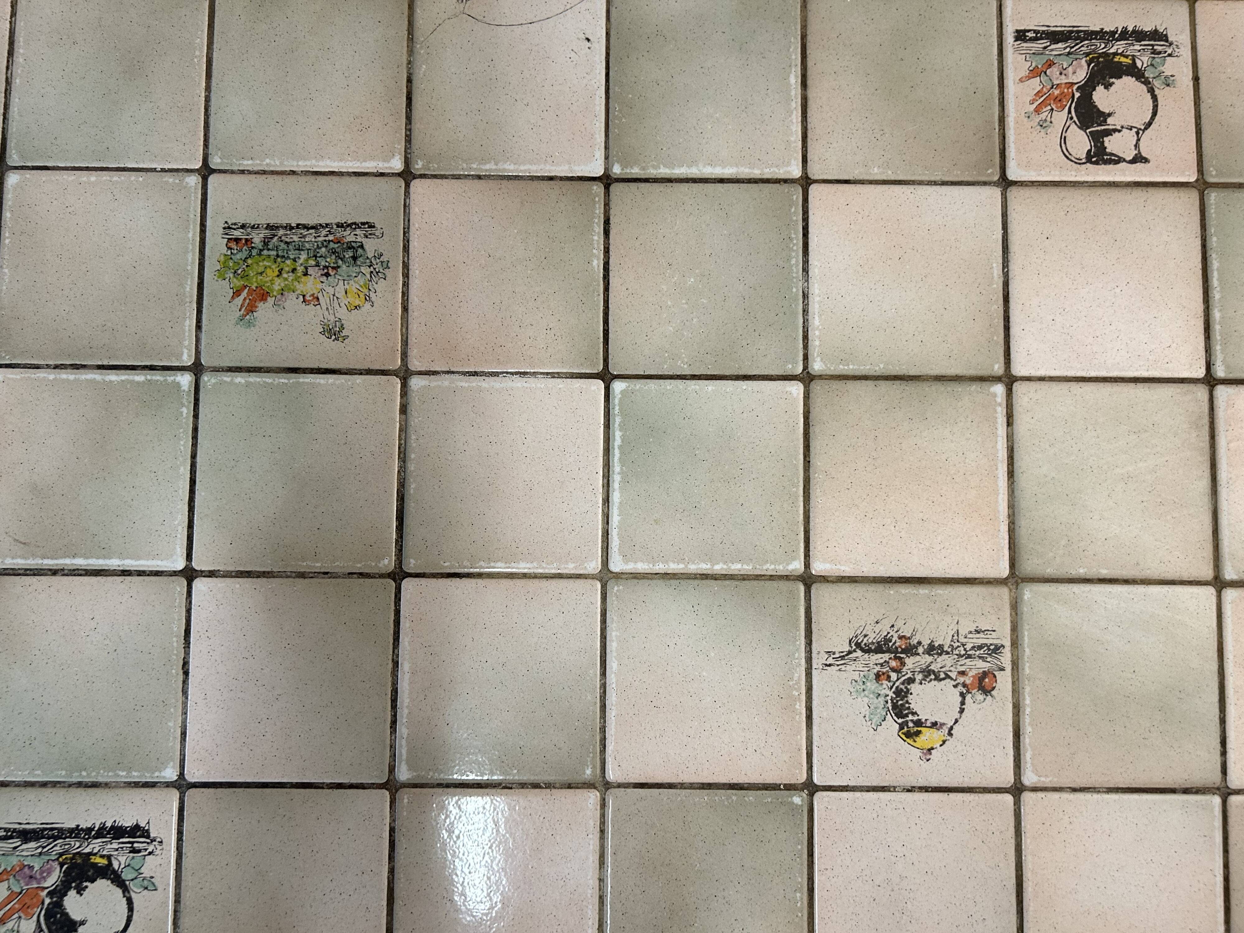 Table extensible en  bois et mosaïque