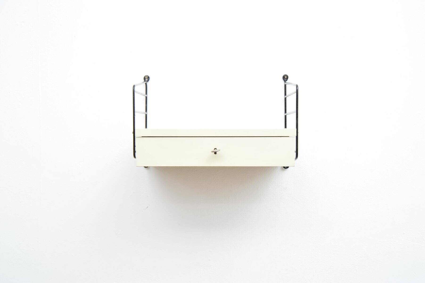 White String shelving system with drawer element and ladders by Kajsa & Nisse Strinning, 1940s