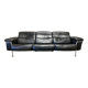 3-seater leather and chrome sofa design 1960.