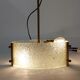 Vestibule pendant lamp in gilded brass and granite glass 1950 with two lights