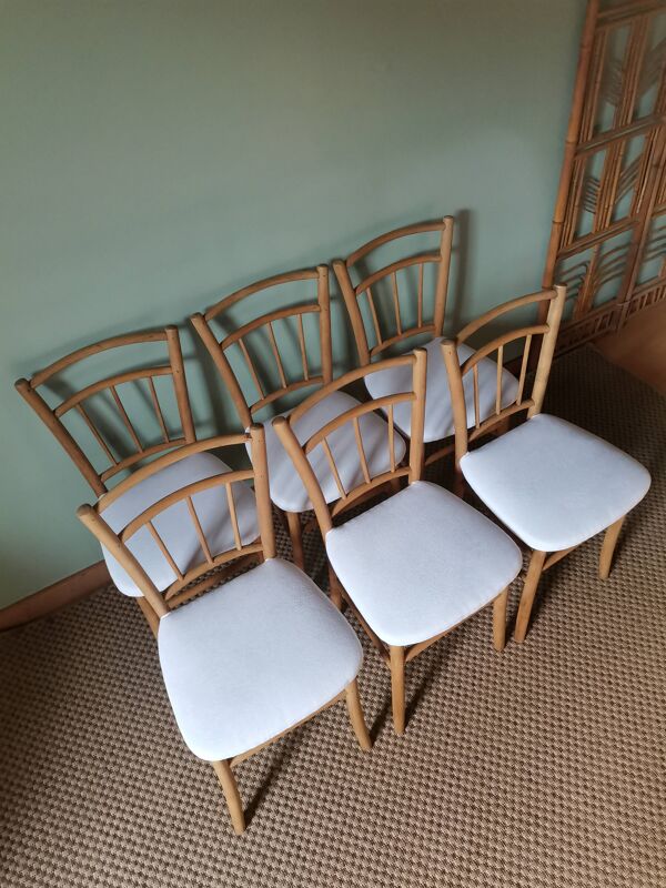 Chaises bistrot anciennes blanches