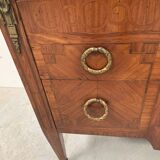Louis XVI chest of drawers in wood veneer marquetry, 20th century