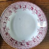 6 assiettes creuses terre de fer St Amand "Mûrier"
