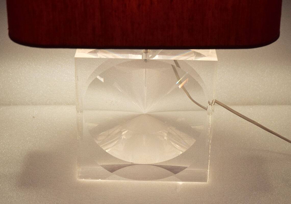 Romeo Rega lucite table lamp, 1970s