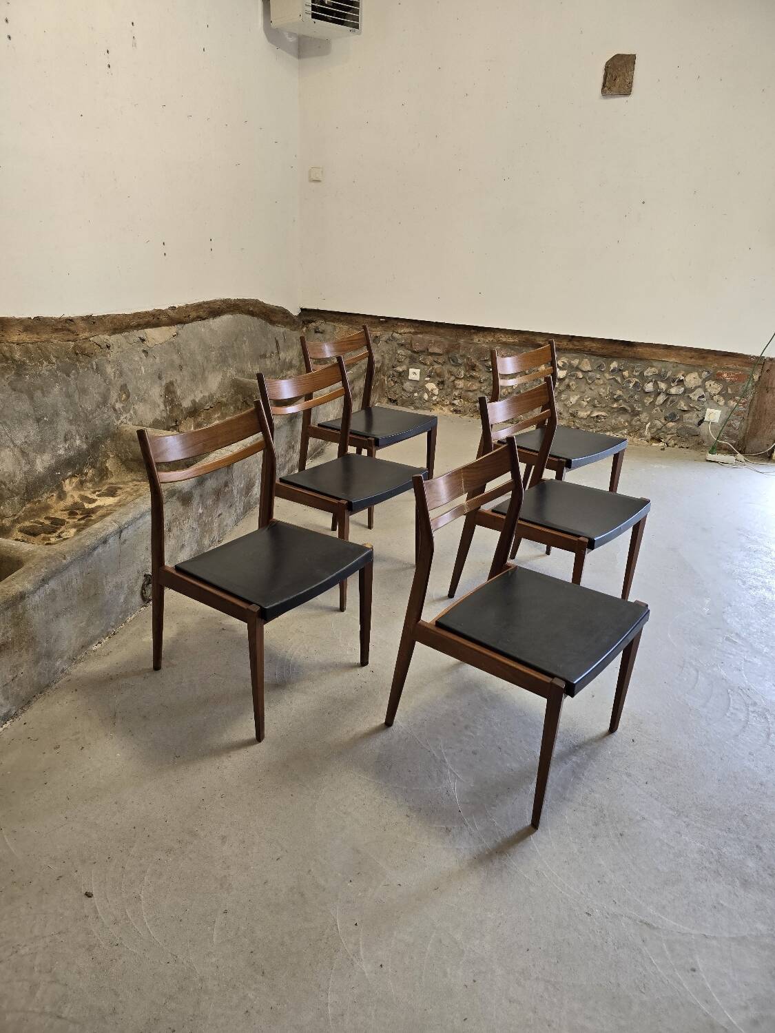 6 Scandinavian style teak chairs 1960