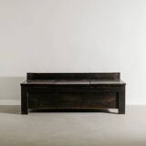 French Mid Century Black Wooden Ebonized Cabin Dining Set, 1950s