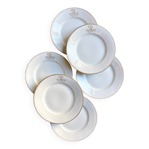 6 assiettes à dessert - porcelaine paris