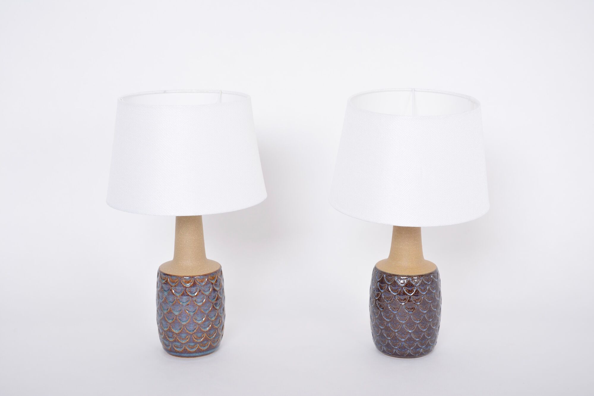 Pair of Mid-Century Handmade Stoneware table lamps  model 3001 by Einar Johansen for Soholm