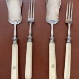 Antique Cutlery - Dessert spoon and fork - in silver
