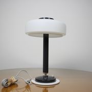 Mid-century rare black & white table lamp/ Napako, 1960's