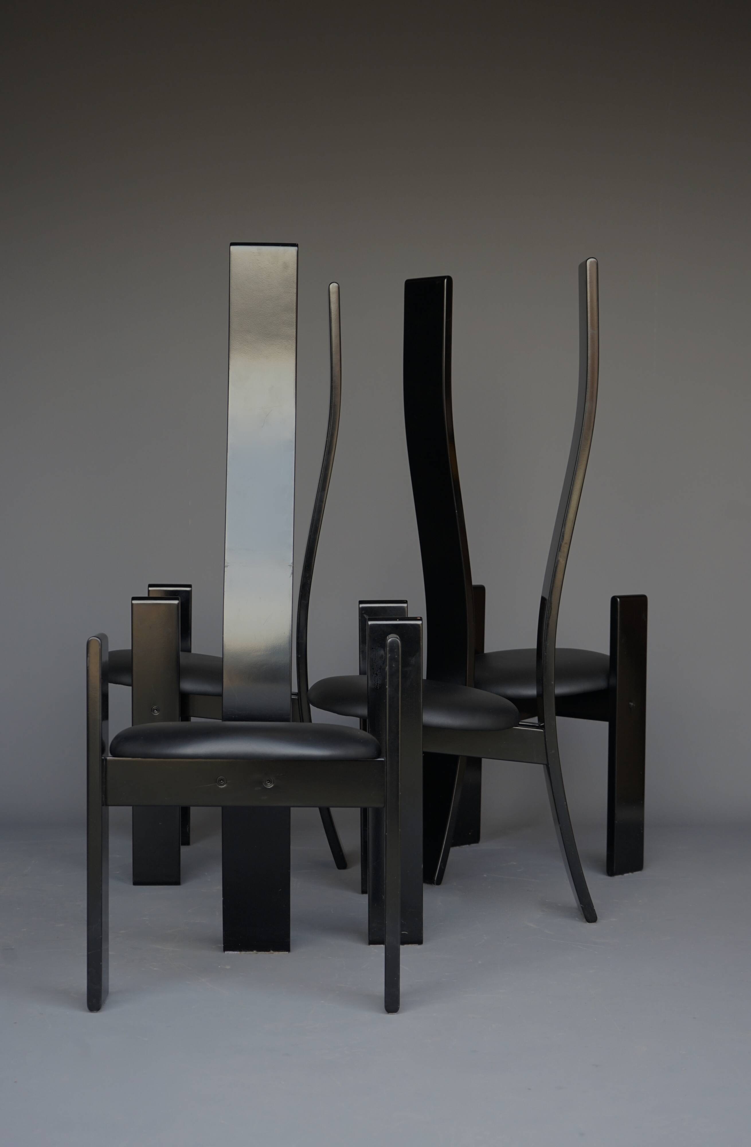 Chaises Golem Mid-Century par Vico Magistretti pour Poggi, 1970s, Set de 4