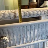 Vintage 6-drawer white woven rattan chest of drawers
