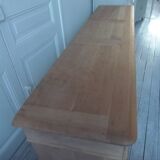 crafted dresser in raw solid wood.