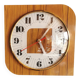 Vintage formica clock square silent wall pendulum "Jaz white wood"